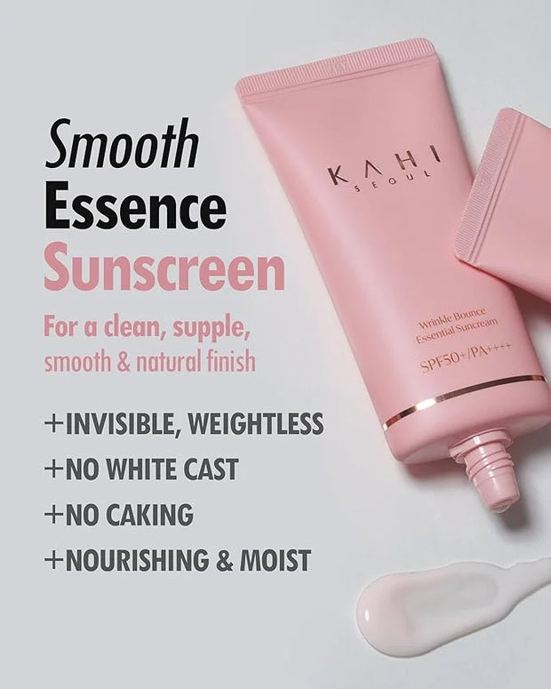 KAHI Wrinkle Bounce Essential Korean Sun Screen Face Moisturizer with SPF 50 + PA++++ Sun Block Daily Moisturizer with SPF...