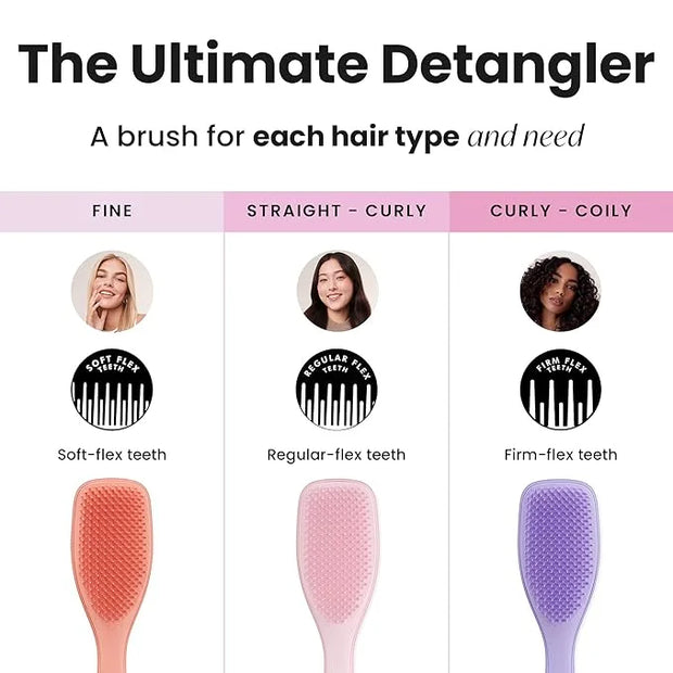 Tangle Teezer Ultimate Detangler Curly Hair Brush, Dry & Wet Hairbrush, Reduces Frizz & Breakage, for 3C to 4C Curly Hair ...