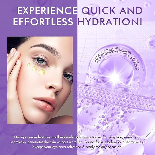 2 Packs Eye Serum for Dark Circles and Puffiness with 8% Caffeine 8% Retinol Hyaluronic Acid Niacinamide, Under Eye Cream ...
