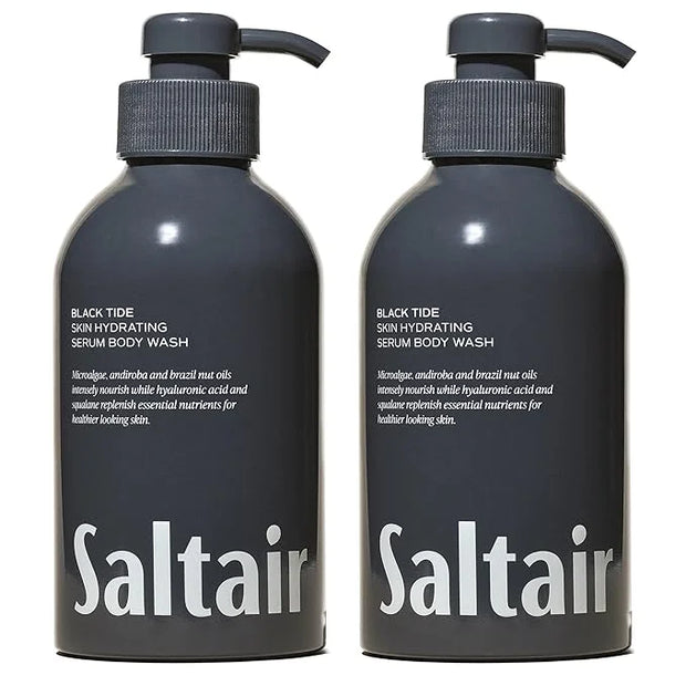 Saltair Body Wash, Black Tide 2-Pack. Moisturizing Body Cleanser with Monoi Oil and Cupuacu Butter. Luxury Shower Gel for ...