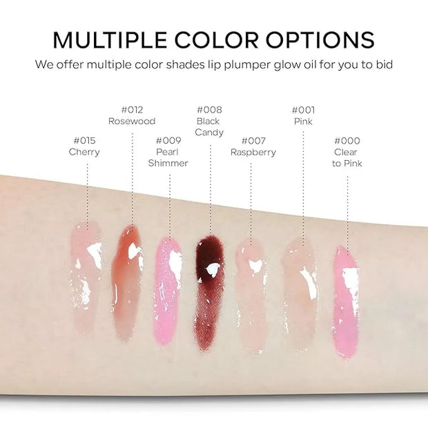 Hydrating Lip Glow Oil, Plumping Moisturizing Lip Oil Gloss, Smooth Lip Lines Plump Lip,Transparent Plumping Clear Glossy ...