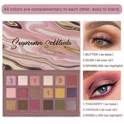Prism Makeup Matte Eyeshadow Palette Pro 18 Colors Pigmented Shimmer Glitter Eye Shadow Palette, Blendable Long Lasting Wa...