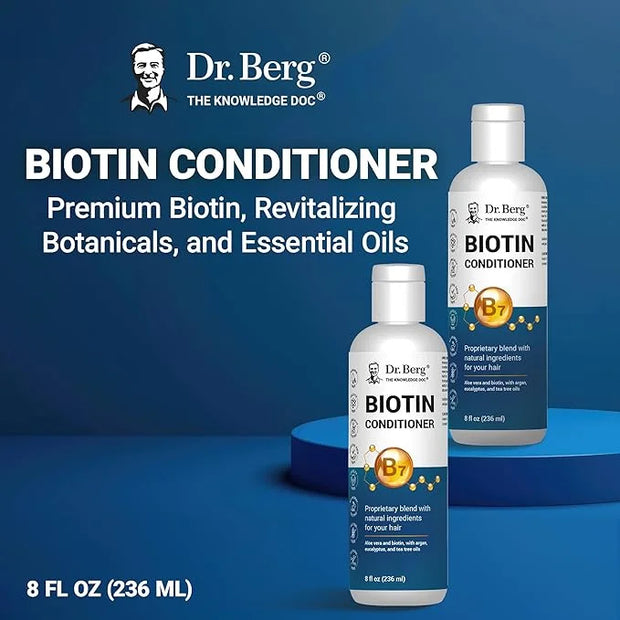 Dr. Berg Biotin Conditioner for Men & Women (Improved High-Performance Formula) - Independently Tested & Certified Paraben...