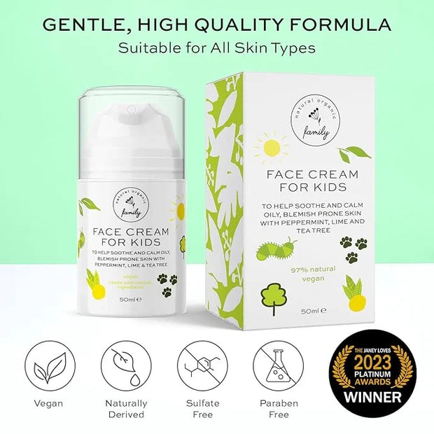 Face Moisturizer with Hyaluronic Acid Face Cream for Kids - Facial Cream & Gentle Moisturizer with Strawberry Extract & Vi...