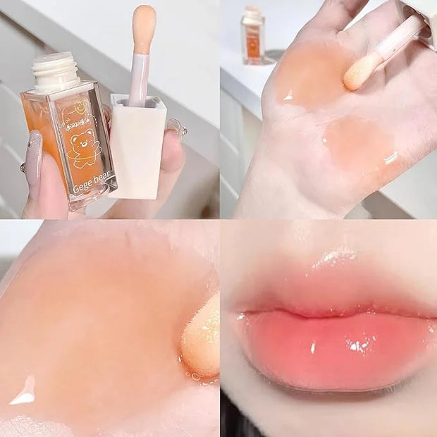 4Pcs Hydrating Lip Glow Oil, Moisturizing Lip Oil Transparent Plumping Lip Gloss Long Lasting Nourishing Non-sticky, Lip O...