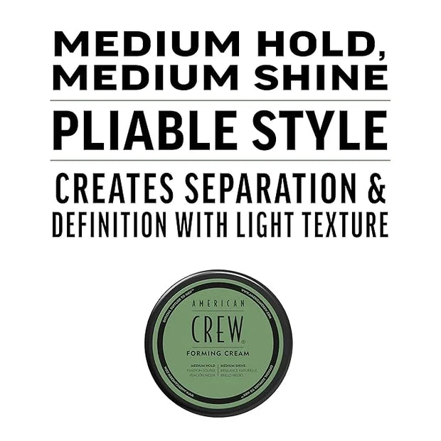 American Crew Men's Hair Forming Cream, Like Hair Gel with Medium Hold & Medium Shine, Travel Size, Duo Gift Set - Product...
