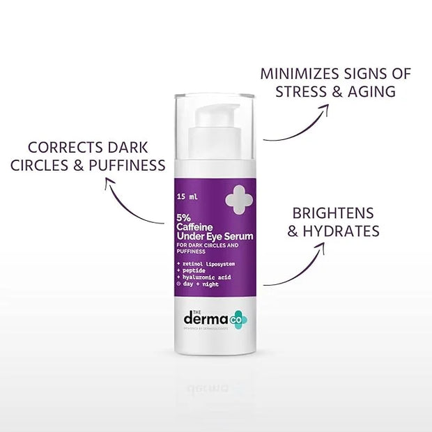 The Derma Co 5% Caffeine Under Eye Serum | Helps Reduce Dark Circles & Puffiness | Gives Long Lasting Hydration | Gentle o...