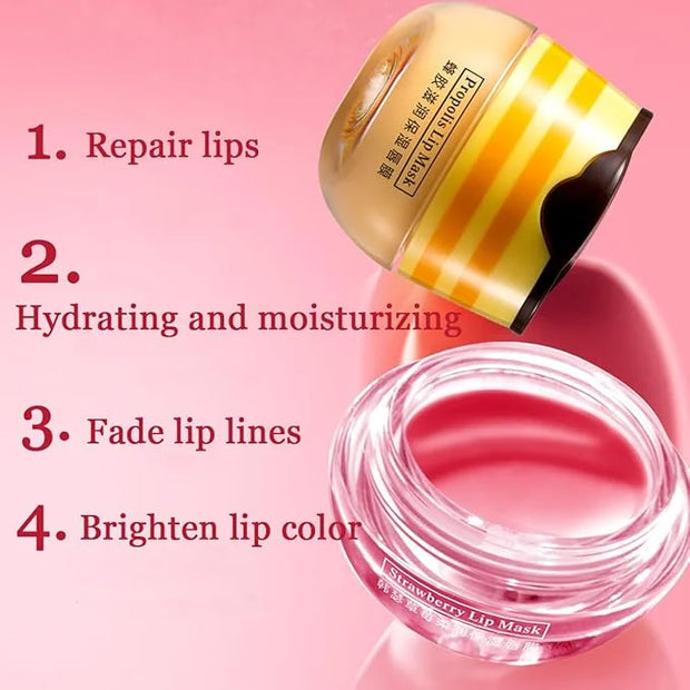 2 Pcs Lip Balm Honey Pot,Honey Wrinkle
