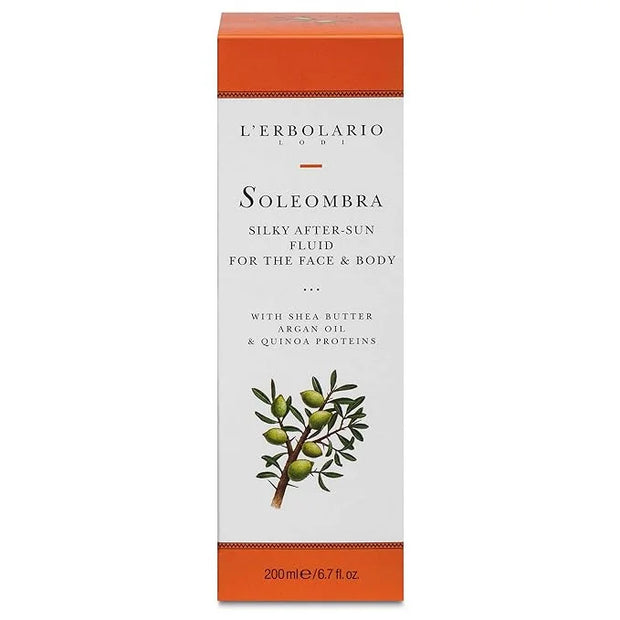 L'Erbolario Soleombra Silky After-Sun Fluid - After Sun Serum - Hydrating Sunburn Relief - Shea Butter, Argan Oil, and Qui...