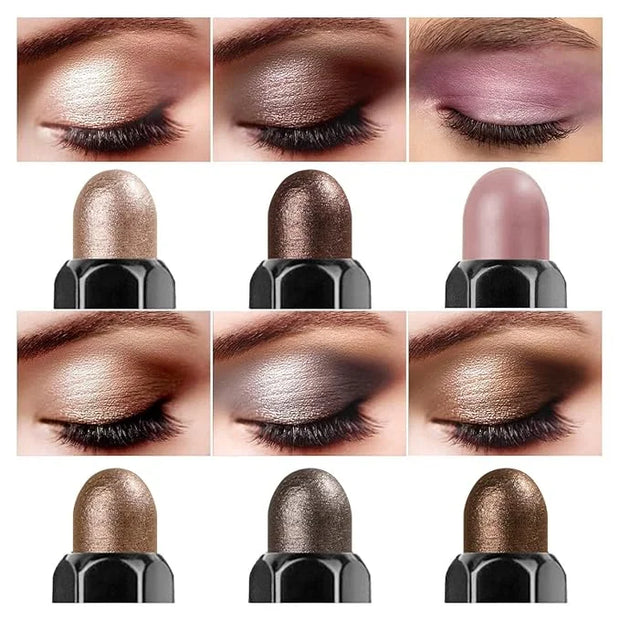 6PCS Cream Eyeshadow Stick Makeup Sets, Metallic And Matte Shimmer Eye Shadow Eye Brightener Stick Pencil Crayon, A01-Brow...