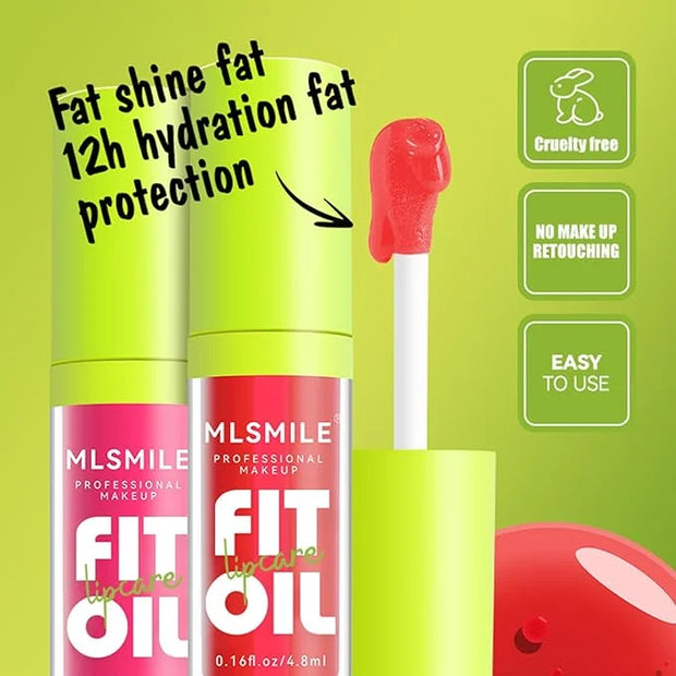 4 Colors Hydrating Lip Oil,Fat Lip Oil Lip Glaze,Shiny Transparent Lip Gloss Plumping,Nourishing & Non-sticky Long Lasting...