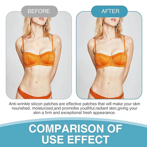 4 Pcs Chest Silicone Anti Wrinkle Pads Reusable,Anti-Wrinkle Patches for Side Sleeping - Product Image