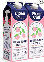 Cleancult Liquid Hand Soap Refill - Pink Grapefruit- Moisturizes Dry & Sensitive Skin - Made with Aloe Vera & Essential Oi...