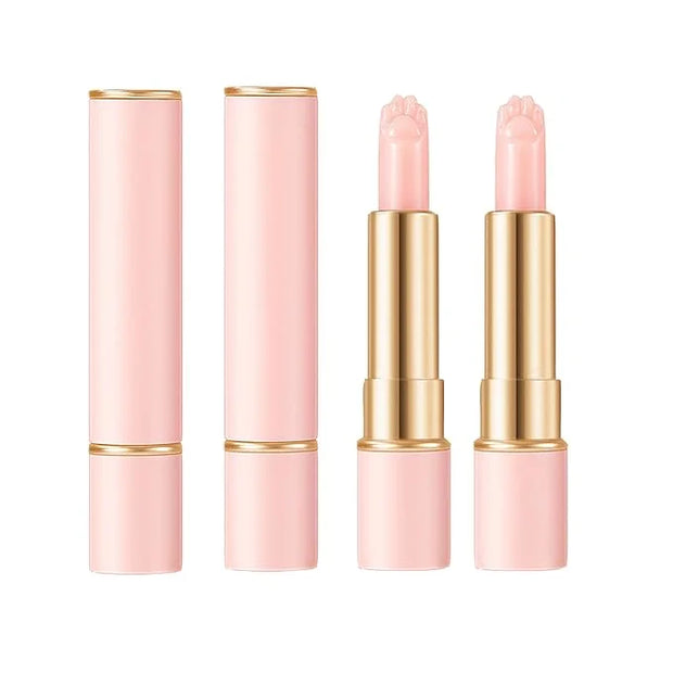 2PCS Thermochromic Lip Balm,Cat Paw Shaped Female