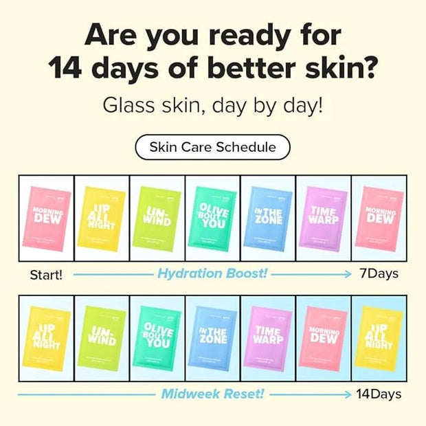 I DEW CARE Glass Skin Face Mask Variety Pack - Let's Get Sheet Faced | For Perfect Care Routine, 2 Week Intense Korean Fac...