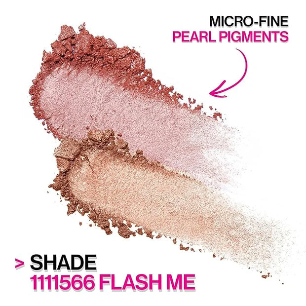 Wet n Wild MegaGlo Blushlighter, Blendable Blush & Highlighter Set, Shimmery Metallic Finish, Flash Me - Product Image