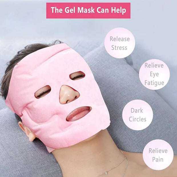 Ice Face Eye Mask for Cold Hot Compress Therapy, Gel Cooling Heat Facial Eye Mask Pack Reusable with Acupoint Massage & To...