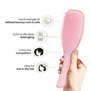 Tangle Teezer Ultimate Detangler Curly Hair Brush, Dry & Wet Hairbrush, Reduces Frizz & Breakage, for 3C to 4C Curly Hair ...