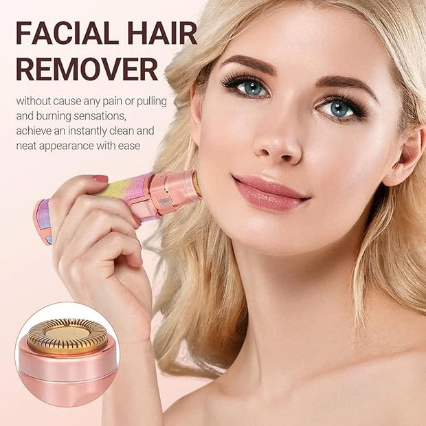Facial Hair Removal for Women, Electric 2 in 1 Face Shaver and Eyebrow Trimmer, Rechargeable Nose Hair Trimmer for Women, ...
