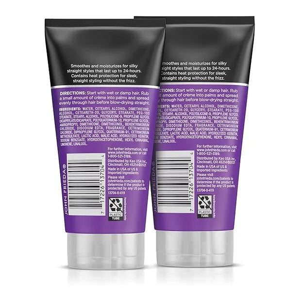 John Frieda Frizz Ease Straight Fixation Styling Crème, Straightens Frizzy Hair with Milk Protein & Almond Oil, Sleek, Shi...