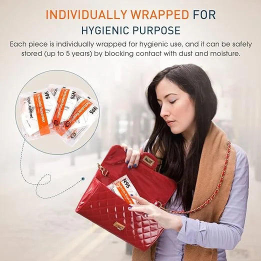 N95 Mask NIOSH Approved 100-Pack, Particulate Respirator N95 Face Masks Universal Fit - Individually Wrapped - Product Image
