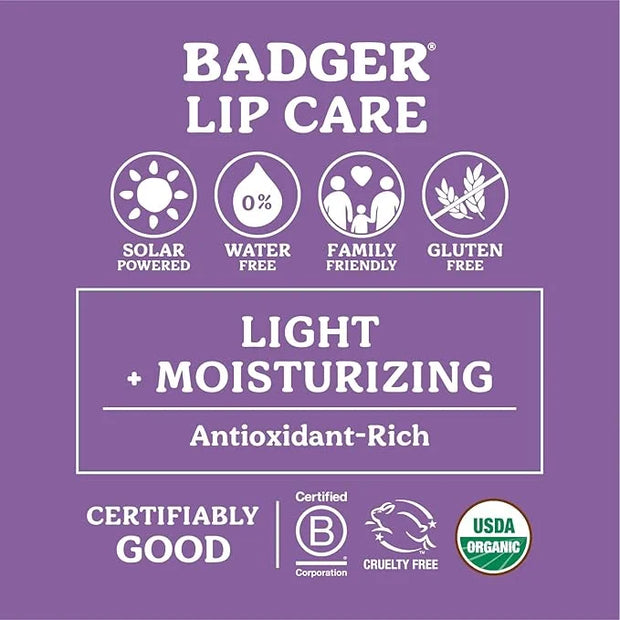 Badger Classic Organic Lip Balm Set - Yellow Box, Light Silky Long Lasting Lip Moisturizer Gift Set, All Natural Lip Balm ...