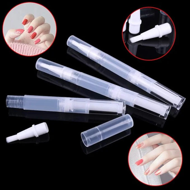 12Pcs 3 ml Empty Nail Oil Pen with Brush Tip, Transparent Twist Pens, Lip Gloss Brush Applicators, Eyelash Growth Liquid T...