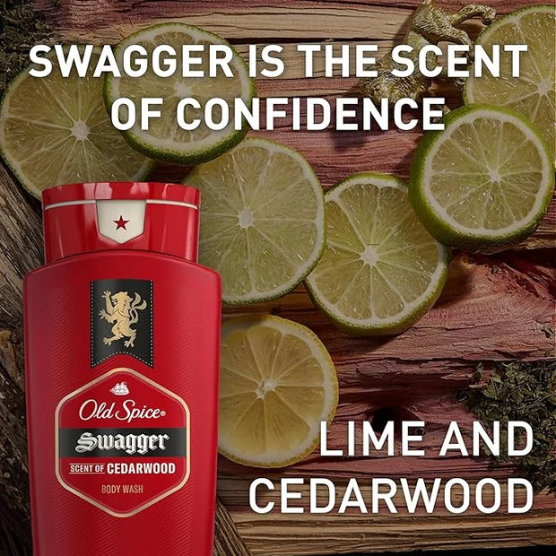 Old Spice Refreshing Body Wash for Men, 3X Defense, 24/7 Shower Fresh with Long Lasting Scent, Red Collection, Swagger wit...