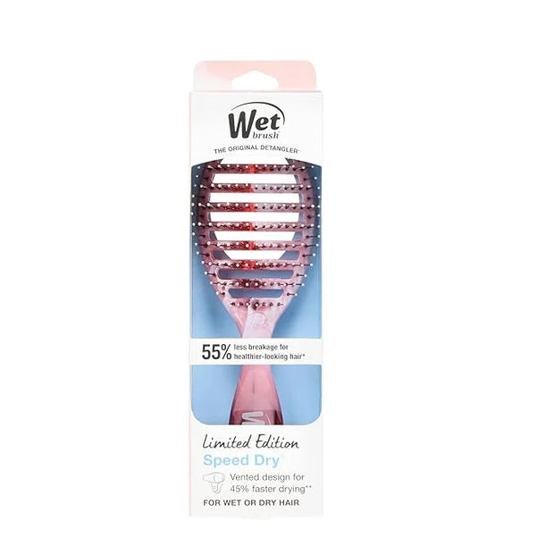 Wet Brush Speed Dry Hair Brush, Pink (Sweet Seaglass) - Vented Design & Soft HeatFlex Bristles Are Blow Dry Safe - Ergonom...