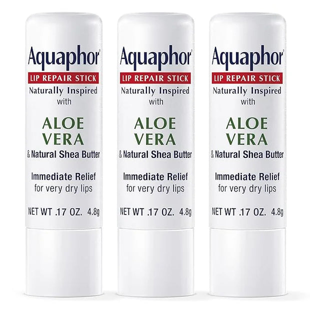 Aquaphor Naturally Inspired Lip Repair Stick with Aloe Vera and Natural Shea Butter, Hydrating Lip Balm Stick Immediately ...