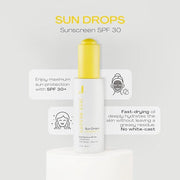 JESS BEAUTY | Face Sunscreen Sun Drops SPF 30 Skin Care Oil with Camellia Sinensis & Squalane | Skincare Fast Drying 1 fl. oz
