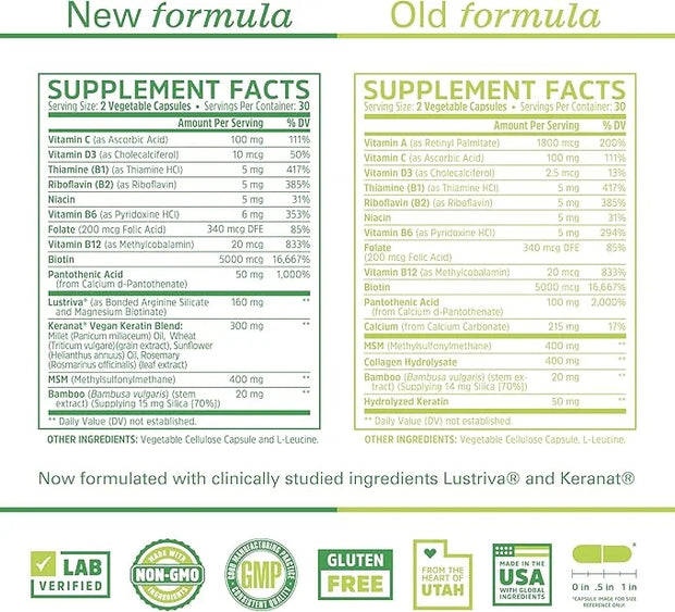 Zhou Hairfluence - Vegan Biotin Supplement for Hair Growth for Men & Women, Supports Stronger, Healthier Hair, Nails, & Gl...