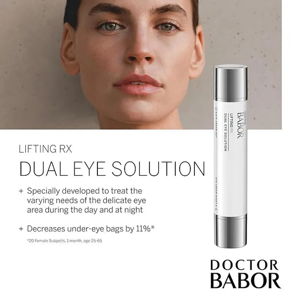 DOCTOR BABOR Lifting Rx Dual Eye Solution, Morning & Night Eye Cream, Day Boost Complex Smooths & Firms, Night Recharge Co...