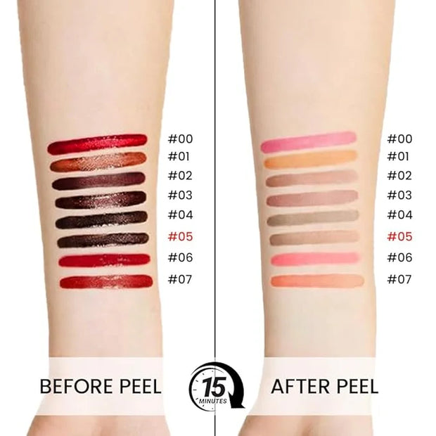 Matte Lip Stain Peel Off Lip Liner, Dark Brown Peel Off Lip Stain Tattoo,Long Lasting & Waterproof Peel Off Lip Gloss Lip ...