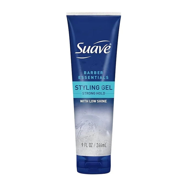 Suave Hair Gel For Men Barber Essentials Styling, Strong Hold and Low Shine, No Flakes, Barber-Quality Results, 9 oz - Pro...