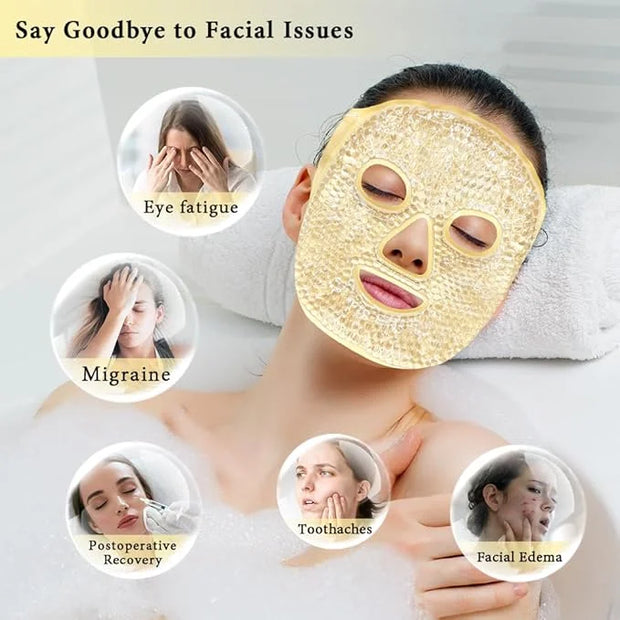 Ice Face Mask and Eye Ice Roller 5Pack Beauty Skin Care Tools Set, Eye Mask for Dry Eyes Face Depuffer Wrinkles and Liftin...