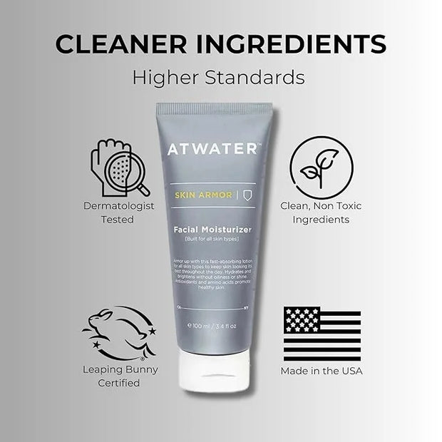 ATWATER Skin Armor Men's Face Moisturizer with Niacinamide and Licorice Root, for all Skin Types - Oily, Dry, Combination ...