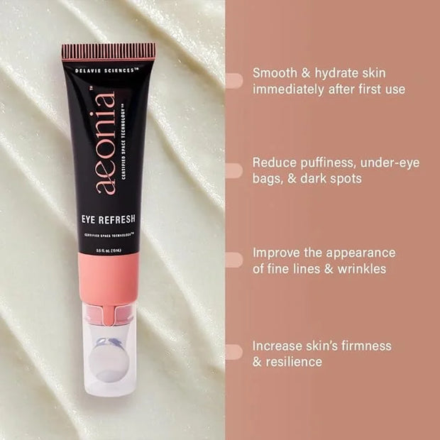 Aeonia Eye Refresh, Certified Space Technology Skincare – Hydrating & Anti-Aging Eye Cream with Bacillus Lysate, Reduces F...