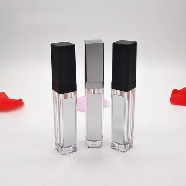 10 Pcs 7.5ml Plastic Square Clear Lip Gloss Tubes Vials with Mirror LED Light Lip Glaze Tube Bottles Refillable Makeup Lip...