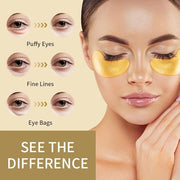 30 Pairs 24K Gold Eye Masks, Crystal Collagen Gel Eye Patches for Puffy Eyes, Reducing Fine Lines, Eye Bags, Moisturizing ...