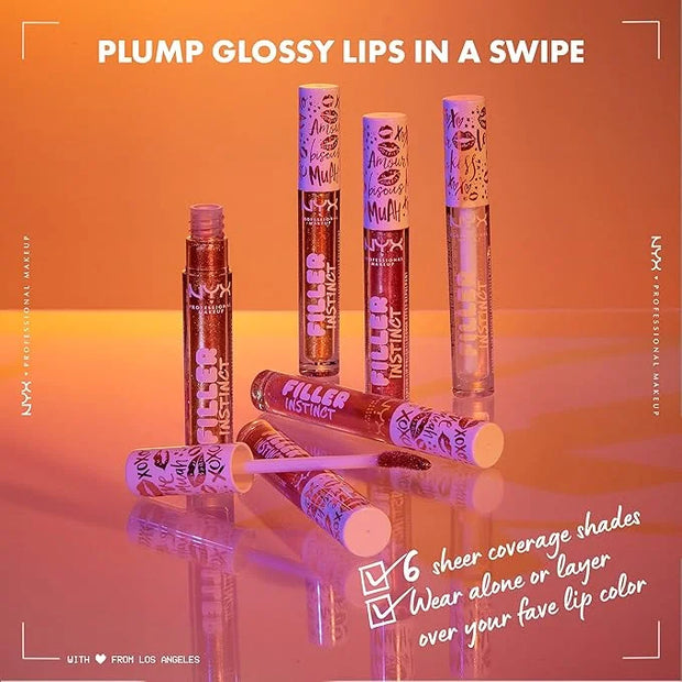 NYX PROFESSIONAL MAKEUP Filler Instinct Plumping Lip Polish, Lip Plumper Gloss - Cheap Fills (Bronze Gold) - Product Image