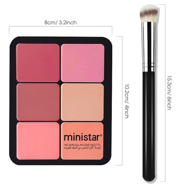 12 Colors Cream [Blush Contour Concealer] Makeup Palette for Cheeks - All in One Makeup Palette Kit with Brush, Natural Ma...