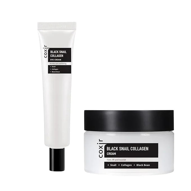 coxir BLACK SNAIL COLLAGEN EYE CREAM 1.01 fl.oz + CREAM 1.01 fl.oz | Black Foods, Snail Mucin, Collagen | Firming, Lifting...