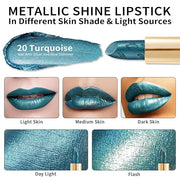 Oulac Metallic Green Lipstick for Women with Metallic 3D Shine, Lightweight Hydrating Formula, High-Impact Lip Color, Vega...