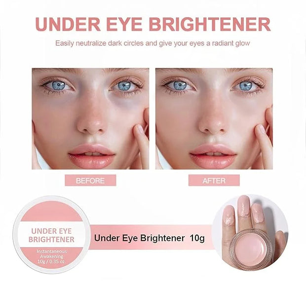 4 Colors Under Eye Brightener, Conceal & Brighten Dark Circles, Nourishing Waterproof Under Eye Cream Pot Concealer Full C...