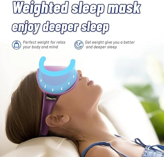 Cooling Gel 3D Sleep Eye Mask-Weighted Blackout Sleep Mask & Cold Compress for Dark Circles, Dry Eyes, and Puffiness - Com...