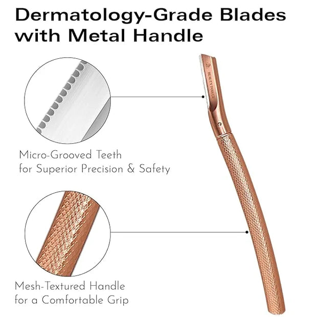 Eyebrow Razor with 6 Blades & Travel Case – Face Razors for Women & Men, Eyebrow Trimmer Shaper with Precision Cover, Faci...