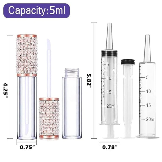 AMORIX 72 Pack 5ml Lip Gloss Tubes with Wand 5ml Empty Rhinestone Lip Gloss Containers Cute Lipgloss Bottles Lip Gloss Sup...
