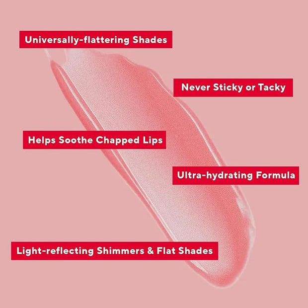 Mirabella Luxe Advanced Lip Gloss, Hydrating Non-Sticky High-Shine Lip Gloss for Women, Infused with Vitamin E & Jojoba Oi...