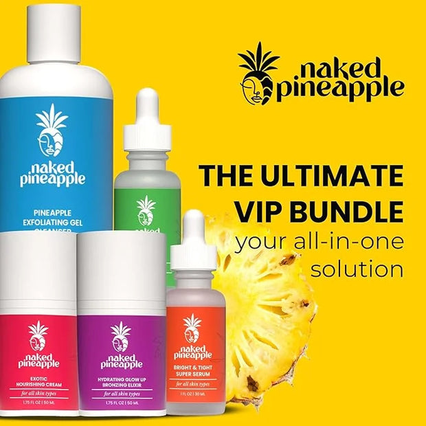 VIP Bundle - Gel Cleanser, Super Serum Facial Repair, Nourishing Cream, and Bronzing Elixir - Your Glow-Up Essentials - Pr...
